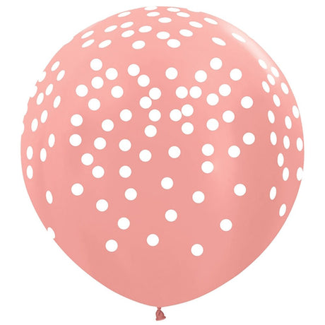 Latex Balloons White Confetti Rose Gold 36 Inch