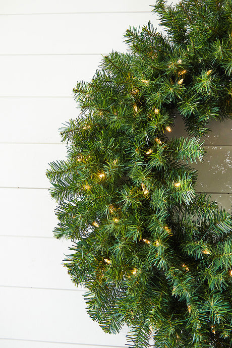 Norway Pine LED Wreath 36 Inch 320 Tips 150 Lights Christmas Holiday Decor