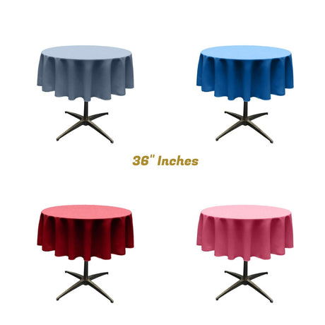 36" Round Poly Poplin Seamless Tablecloth Polyester Fabric - Round Seamless, 36" Diameter (1 Piece)