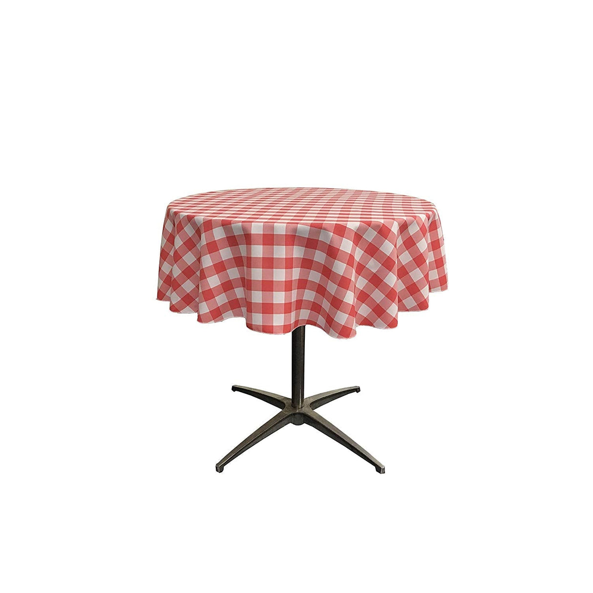36" Round Tablecloth Polyester Fabric - Checkered Gingham Plaid, 36" Diameter (1 Piece)