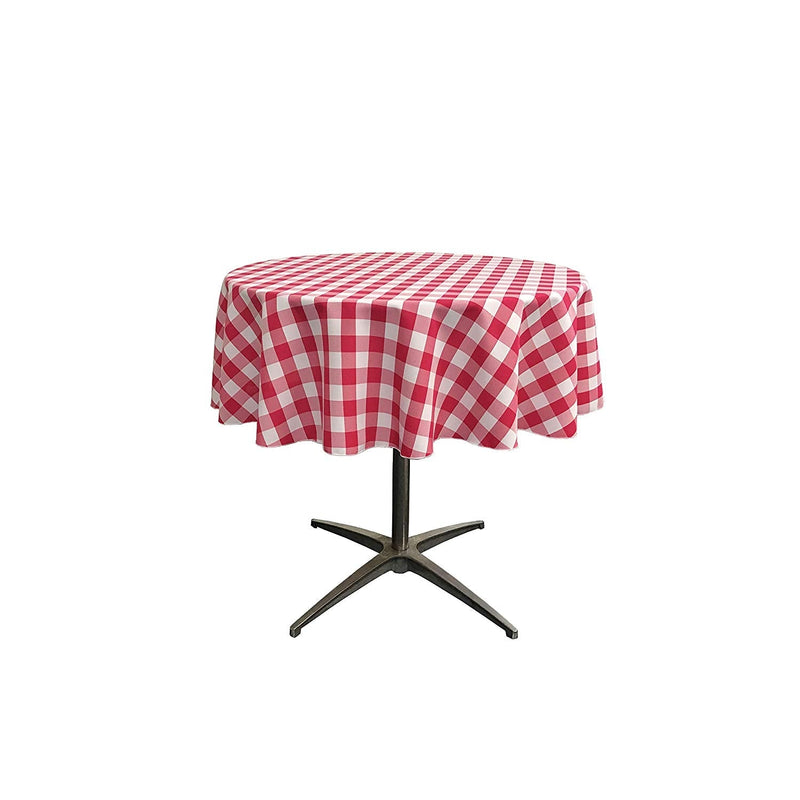 36" Round Tablecloth Polyester Fabric - Checkered Gingham Plaid, 36" Diameter (1 Piece)