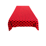 Big Polka Dot Poly Cotton Fabric - Square Tablecloth, 36" X 36", Assorted Colors (1 Piece)