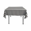 Polyester Gingham Plaid Fabric - White & Lime, 36" X 36" Square Tablecloth, 6" Drop (1 Tablecloth)