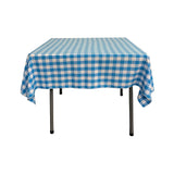Polyester Gingham Plaid Fabric - White & Lime, 36" X 36" Square Tablecloth, 6" Drop (1 Tablecloth)