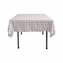 Polyester Gingham Plaid Fabric - White & Lime, 36" X 36" Square Tablecloth, 6" Drop (1 Tablecloth)