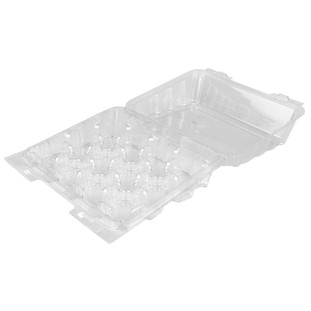 Hinged Clear Plastic Mini Cupcake Container with 12 Cavities - Pack of 5