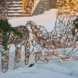 Warm White LED Reindeer with Sleigh, Sparkling Outdoor Christmas Decor