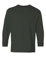 12 Pack : Gildan® Heavy Cotton Youth Crewneck Long Sleeve T-Shirt