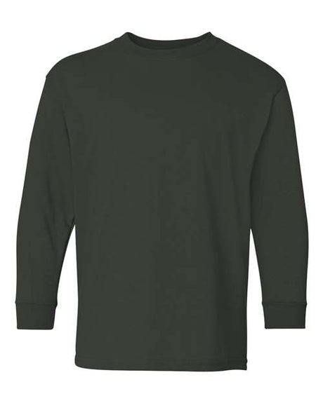 12 Pack : Gildan® Heavy Cotton Youth Crewneck Long Sleeve T-Shirt