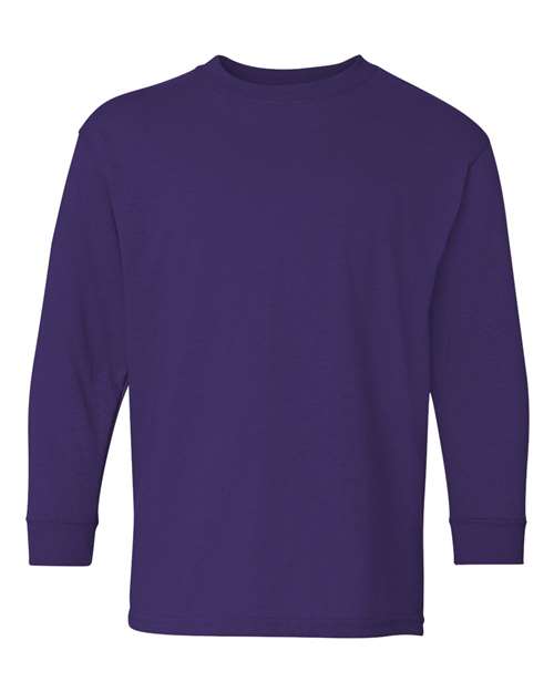 12 Pack : Gildan® Heavy Cotton Youth Crewneck Long Sleeve T-Shirt