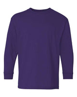 12 Pack : Gildan® Heavy Cotton Youth Crewneck Long Sleeve T-Shirt