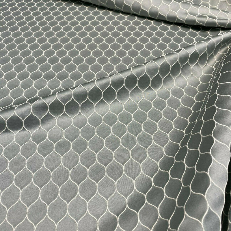 Mermaid Jacquard Polyester Lycra Fabric - Seaglass Blue, Jacquard Pattern, 54" Width (1 Yard)