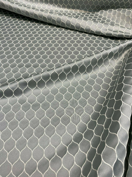 Mermaid Jacquard Polyester Lycra Fabric - Seaglass Blue, Jacquard Pattern, 54" Width (1 Yard)