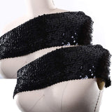 1 Yard Black Large Stretch Sequin Trim