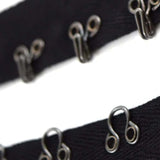 Black and Gunmetal Hook and Eye Tape 7/8" Heavy Duty Cotton Twill Trim with Metal Closures