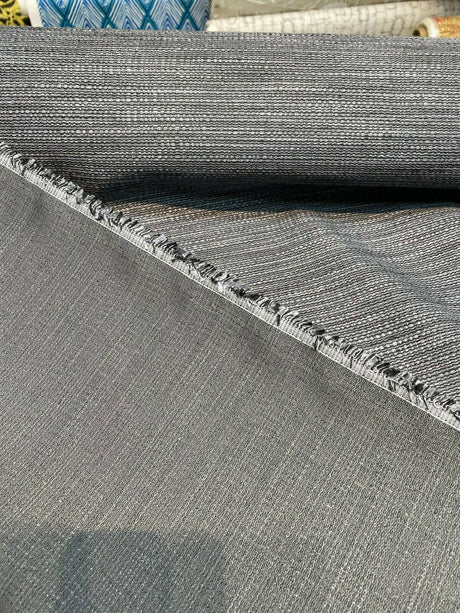 Dapper Charcoal Rayon Polyester Upholstery Fabric - Dark Grey Textured, 55" Width (1 Yard)
