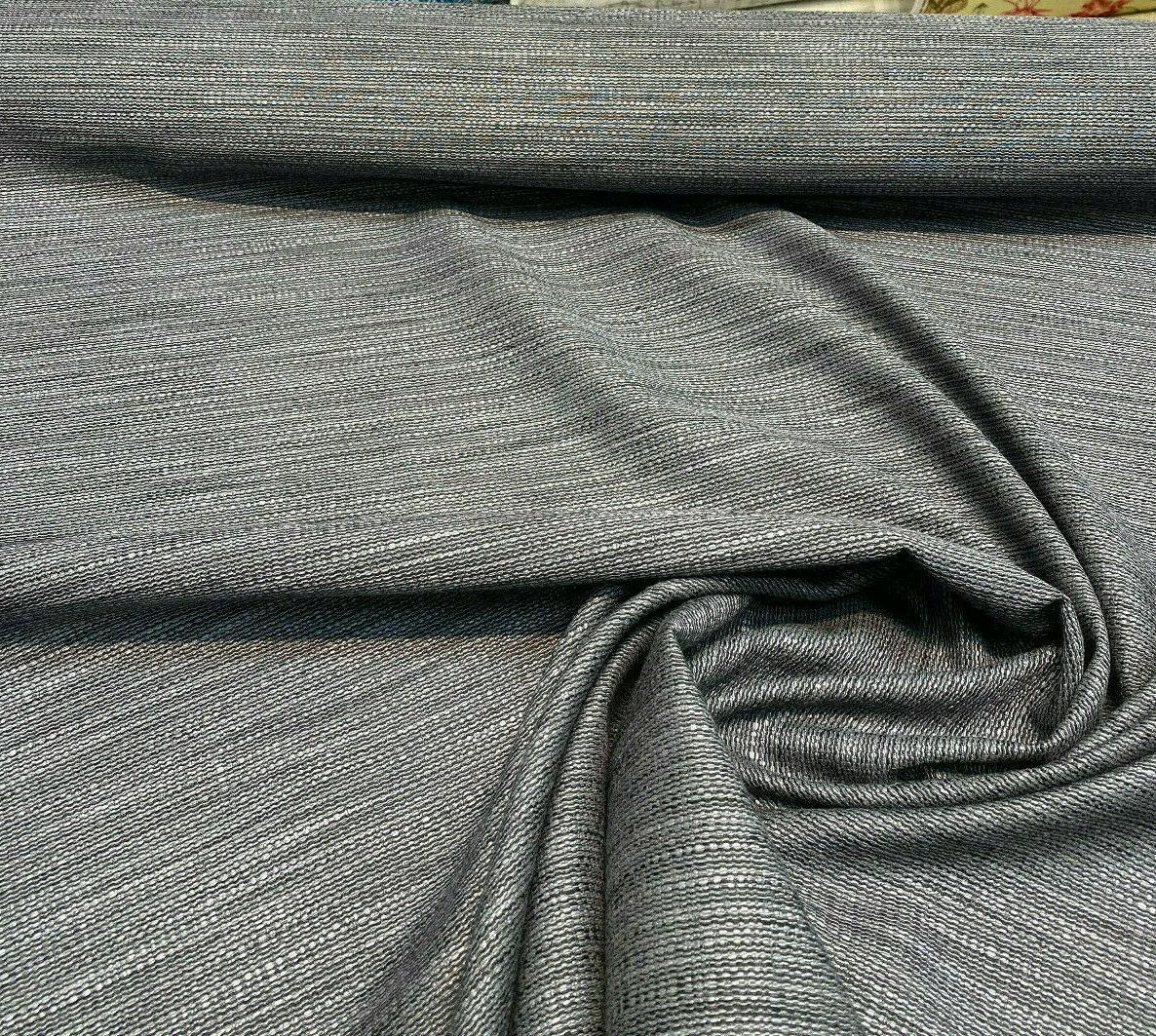 Dapper Charcoal Rayon Polyester Upholstery Fabric - Dark Grey Textured, 55" Width (1 Yard)