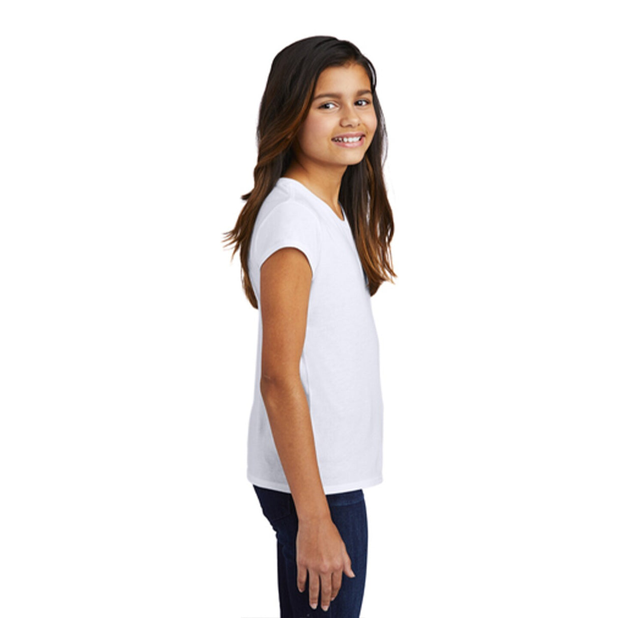 District® Girls Perfect Tri Short Sleeve Crew Neck Tee