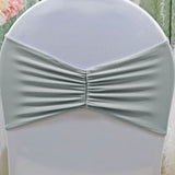 10 Pieces Silver Ruffled Spandex Chair Bands for Modern Event Styling 8x13 inches
