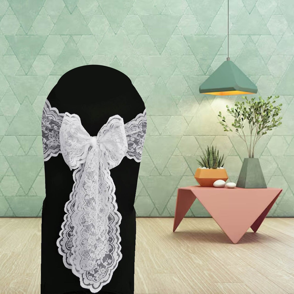 10 Pieces Turquoise Caspari Lace Chair Sashes for Vibrant Event Decor 9x108 inches