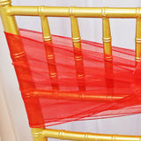 10 Pieces Red Organza Chair Sashes 8"x108" Sheer Decorative Bows for Weddings & Special Events