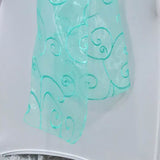 10 Pieces Tiff Blue Or Aqua Blue Embroidered Organza Chair Sashes 8"x108" Luxury Event & Wedding Decor