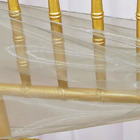 10 Pieces Silver Organza Chair Sashes 8"x108" Sheer Shimmer Chair Bows for Elegant Events