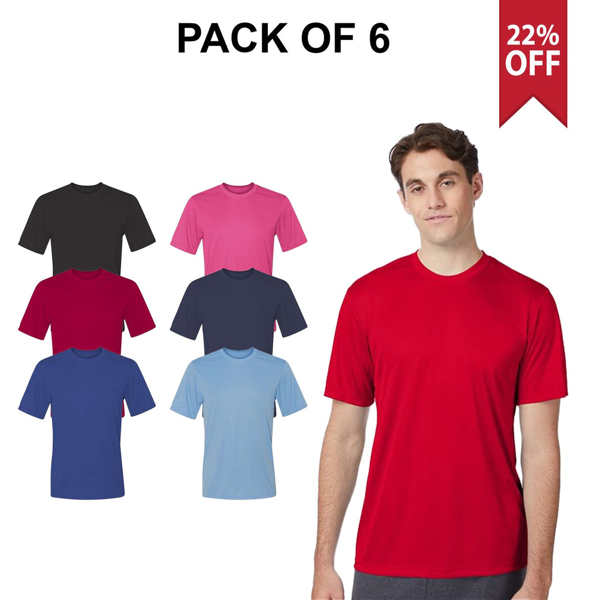 6 Pack : Cool DRI Performance T-Shirt