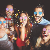 Skeleteen Tinted Round Hippie Glasses Pink Purple and Blue 60's Style Hipster Circle Sunglasses - 12 Pairs