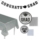 152 Pieces Graduation Party Solid Color Disposable Tableware Kit for 25
