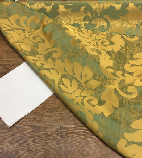 Fabricut Green Gold Jacobean Reversible Drapery Fabric - Green Gold Jacobean Reversible, 56" Width (1 Yard)