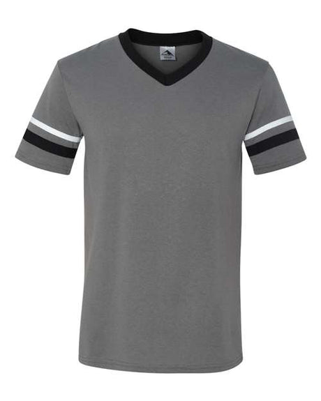 Augusta Sportswear V-Neck Jersey with Striped Sleeves