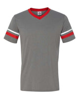 V-Neck Jersey with Striped Sleeves