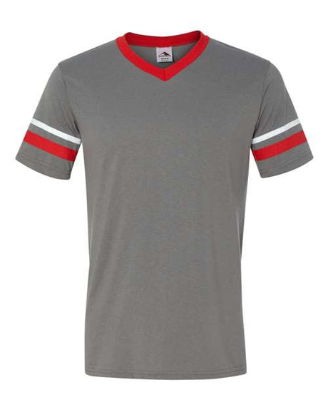 Augusta Sportswear V-Neck Jersey with Striped Sleeves