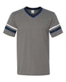 V-Neck Jersey with Striped Sleeves