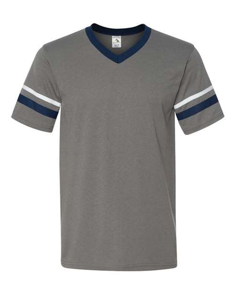 Augusta Sportswear V-Neck Jersey with Striped Sleeves