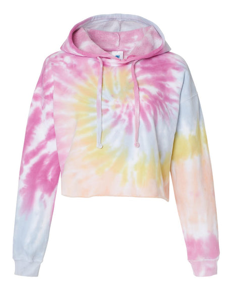 Colortone Womens Cropped Tie-Dyed Hoodie soft fleece sweater