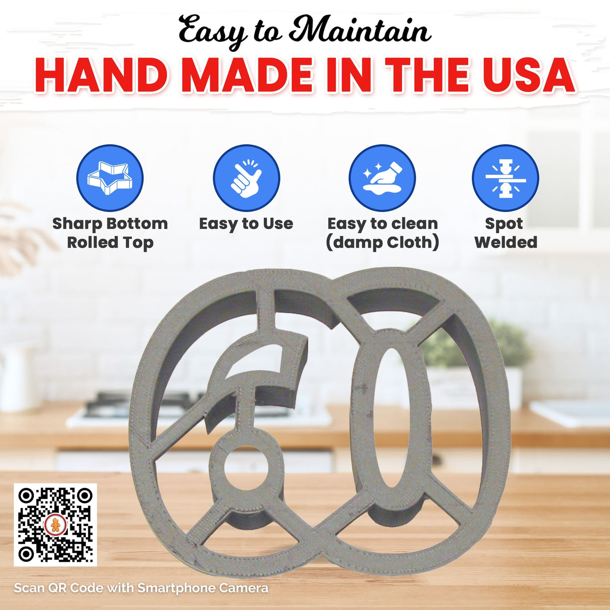 Number 60 Cookie Cutter 3.75 in PC0418