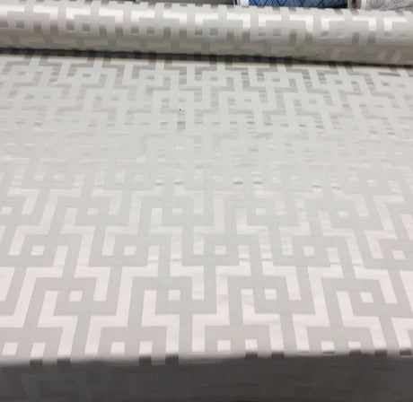 P Kaufmann Sage Puzzled Raised Jacquard Cotton Polyester Fabric - Contemporary Geometric, Sage, 6" Horizontal Repeat, 6.25" Vertical Repeat (1 Yard)