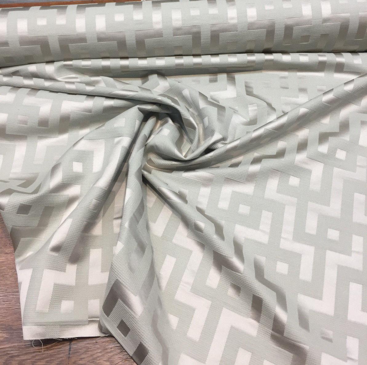 P Kaufmann Sage Puzzled Raised Jacquard Cotton Polyester Fabric - Contemporary Geometric, Sage, 6" Horizontal Repeat, 6.25" Vertical Repeat (1 Yard)