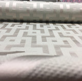 P Kaufmann Sage Puzzled Raised Jacquard Cotton Polyester Fabric - Contemporary Geometric, Sage, 6" Horizontal Repeat, 6.25" Vertical Repeat (1 Yard)
