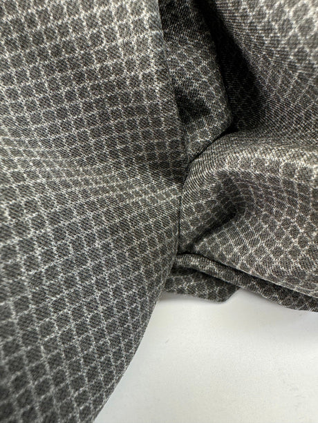 Viscose Knit Geometric Gray Stretch Fabric