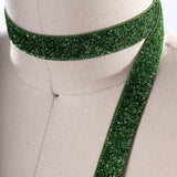 2 Yards 5/8" Grass Green Glitter Elastic Trim for Headband Making