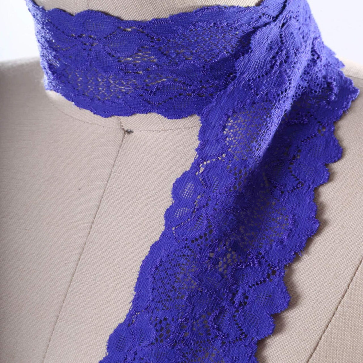 2 Yards Purple Wide Stretch Lace 2.5" Floral Elastic Trim for Lingerie, Overlays & Accents