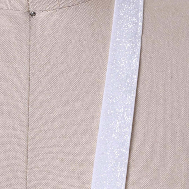 2 Yards Optic White Glitter Elastic Trim 5/8" Stretch for Crafts & Headbands