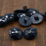 4 Pc Black Etched Rhinestone Shank Buttons for Sewing and Crafts