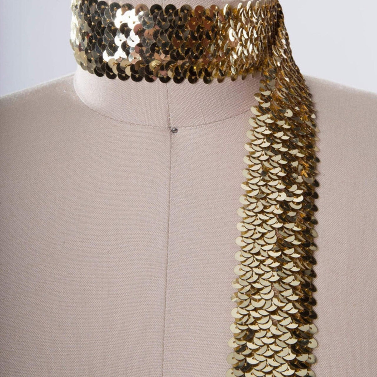 1 Yard 1.5" Antique Gold Stretch Sequin Trim Ultra Wide