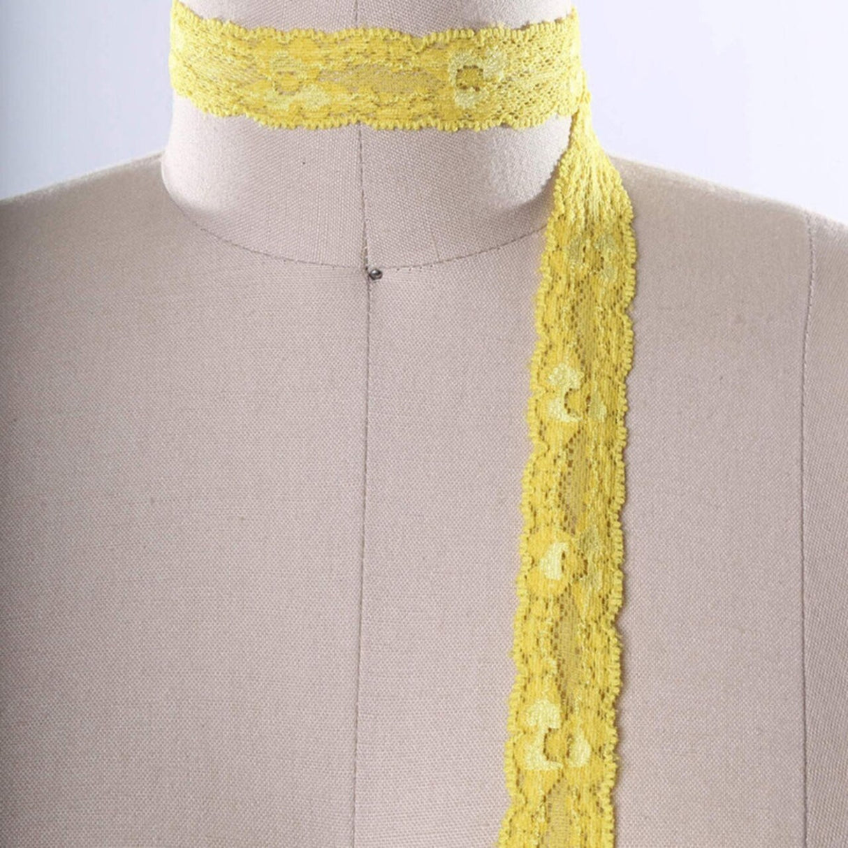 2 Yards Bright Yellow Stretch Lace Trim 7/8" Floral Elastic Ribbon for Lingerie, Sewing & Crafts