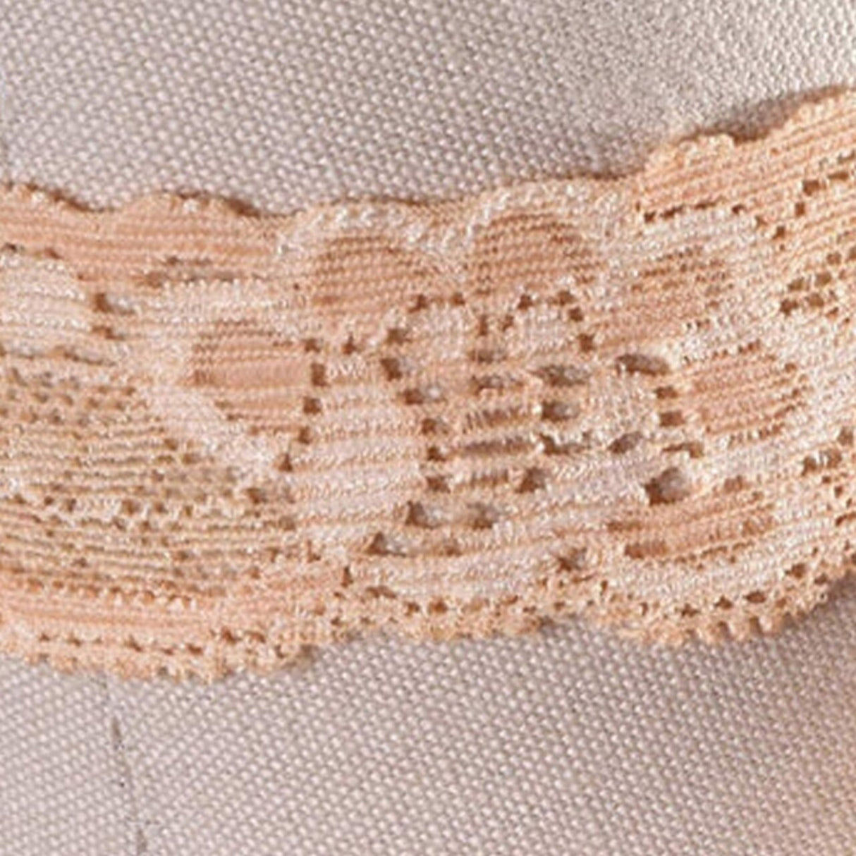 2 yards Light Peach Stretch Lace Trim 1" Floral Elastic Ribbon for Sewing, Lingerie & Craft Projects