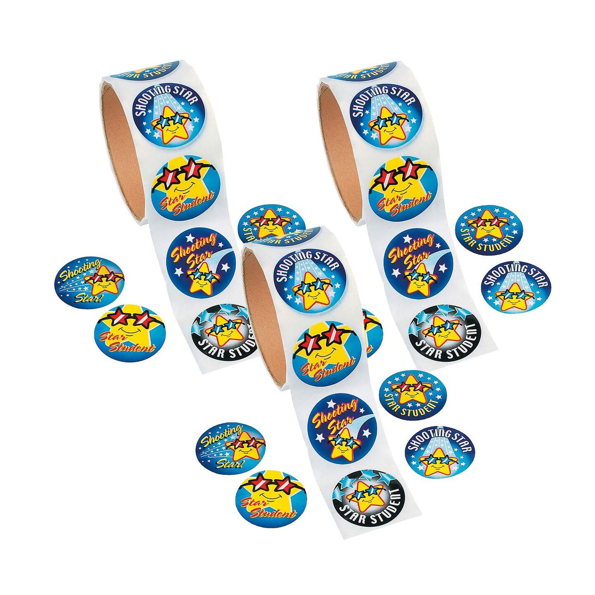1 1/2" Star Student Sticker Roll 100 Pieces